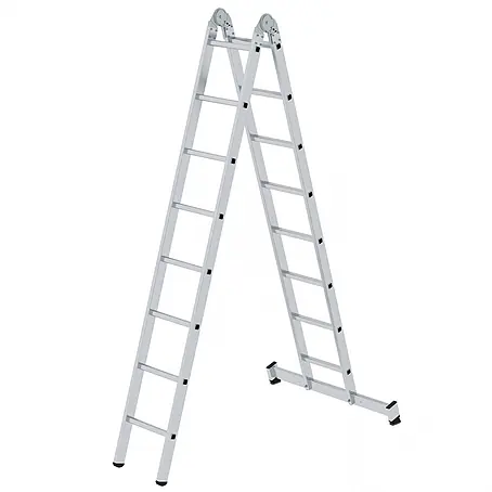 Munk  Mehrzweckleiter Gelenk-Klappleiter mit Nivello® Traverse 2x8 Sprossen