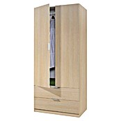 Armario para ropa con 2 puertas y 2 cajones (L x An x Al: 52 x 81 x 180 cm, Natural)