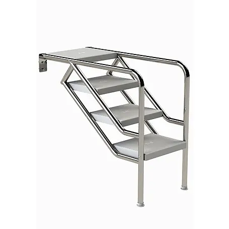 Ideal Eichenwald  Mehrzweckleiter Pooltreppe Modell 08.3 Miami nur Unterteil Beckentiefe 1199mm 4 ABS-Stufen