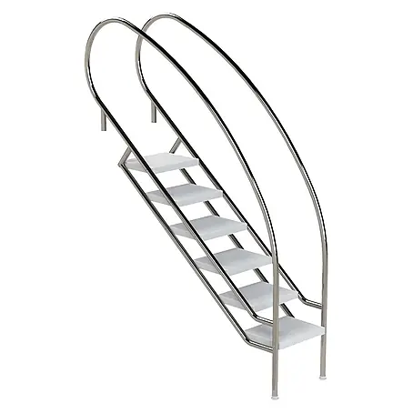 Ideal Eichenwald  Mehrzweckleiter Pooltreppe Modell 08.2 Miami Swing Beckentiefe 1599mm Ausladung 1588mm 6 AB