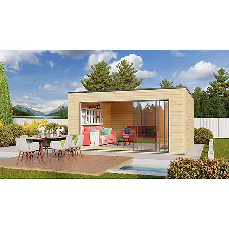 Fjordholz  Gartenhaus Q-BIC Alu 70 E 6mm Einfachglas