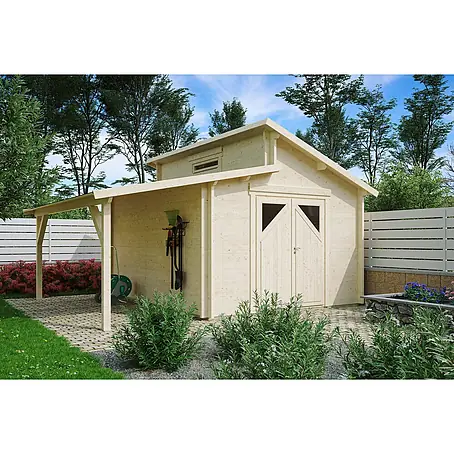Fjordholz  Gartenhaus Varianta 44 E +SD Halbglas-Tür