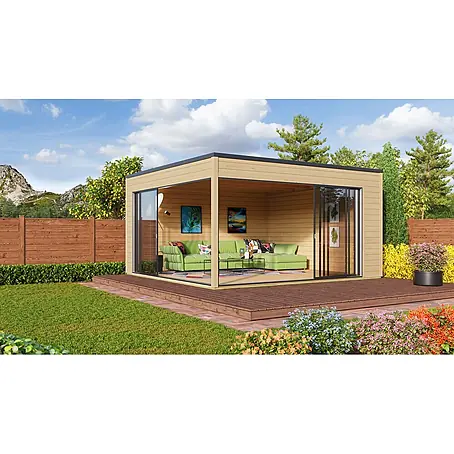 Fjordholz  Gartenhaus Q-BIC Alu 70 D 6mm Einfachglas