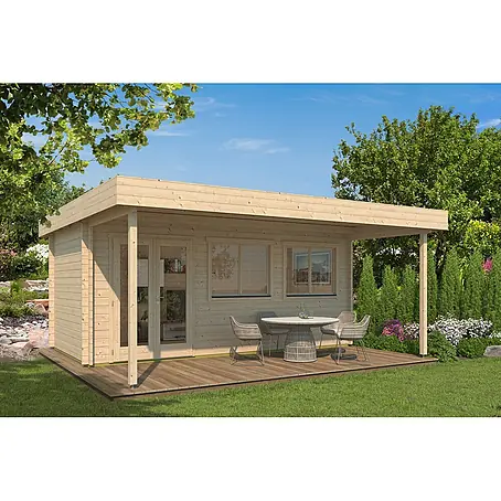 Fjordholz  Gartenhaus Kurt 44 A mit Vordach