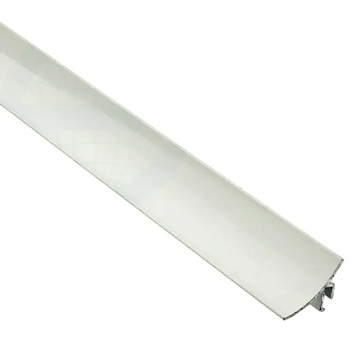 Perfil de esquina Escocia Blanco - L x An: 2,5 m x 30 mm, Aluminio - Perfil de suelo claro hecho de plástico y metal para conectar los revestimientos del suelo. El perfil es blanco y tiene forma de T para facilitar la instalación.
