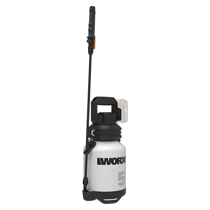 Worx PowerShare 20V Akku-Sprühgerät WG829E.9 - 20 V, Ohne Akku, 5 l - WORX 5L Drucksprühgerät in Weiß und Schwarz für den Garten.