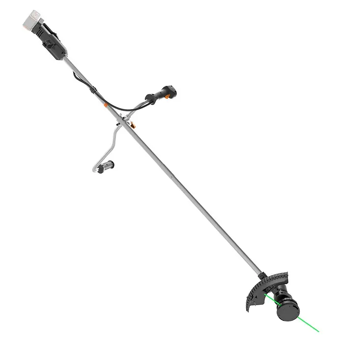 Worx PowerShare 20V Akku-Motorsense WG082E.9 - Ohne Akku, Schnittbreite Faden: 30 cm, Schnittbreite Messer: 25,5 cm - Akku-Motorsense in Grau und Schwarz mit orangefarbenen Akzenten, mit langem Schaft, ergonomischem Griff und Akkupack.