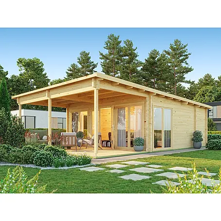 Fjordholz  Gartenhaus Taunus 70 mit Vordach