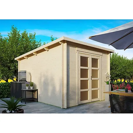 Fjordholz  Gartenhaus Max 44 H Moderne-Tür (Milchglas)