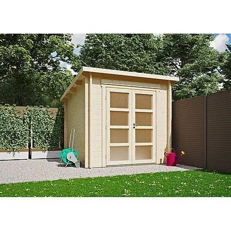 Fjordholz  Gartenhaus Max 44 B Moderne-Tür (Milchglas)