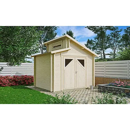 Fjordholz  Gartenhaus Varianta 44 A Moderne-Tür (Klarglas)