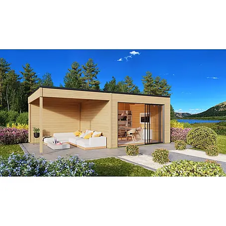 Fjordholz  Gartenhaus Q-BIC Alu 44 A + SD 6mm Einfachglas