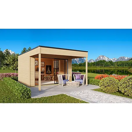 Fjordholz  Gartenhaus Q-BIC Alu 44 A + VD 6mm Einfachglas