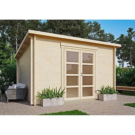 Fjordholz  Gartenhaus Max 44 I Ganzglas-Tür