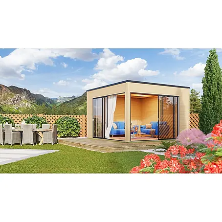 Fjordholz  Gartenhaus Q-BIC Alu 44 B 14mm Isolierverglasung