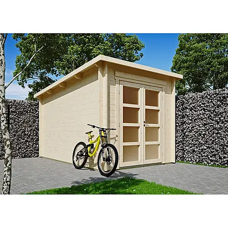 Fjordholz  Gartenhaus Max 44 C Moderne-Tür (Milchglas)