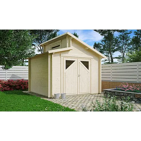 Fjordholz  Gartenhaus Varianta 44 B Moderne-Tür (Milchglas)