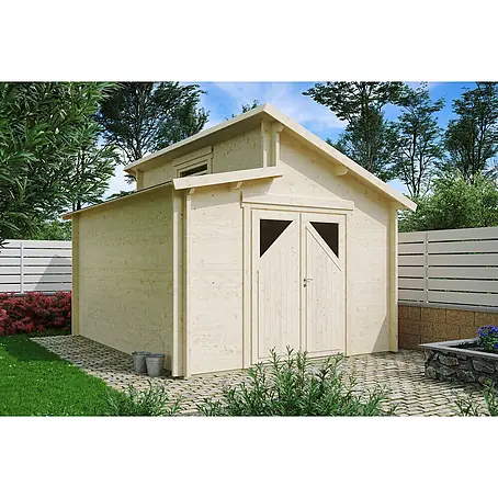 Fjordholz  Gartenhaus Varianta 44 E Moderne-Tür (Klarglas)