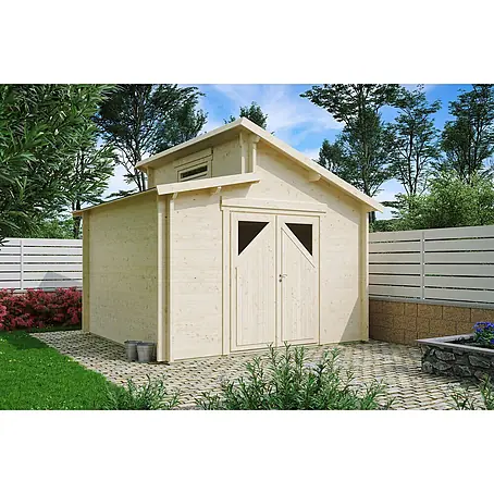 Fjordholz  Gartenhaus Varianta 44 D Moderne-Tür (Milchglas)