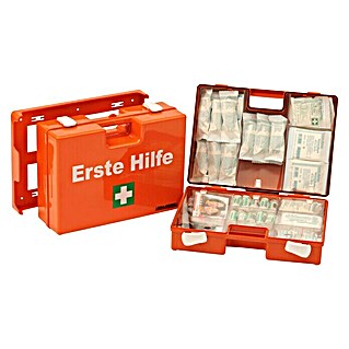 Leina-Werke Erste-Hilfe-Koffer San (DIN 13157, Mit Wandhalterung, Orange)