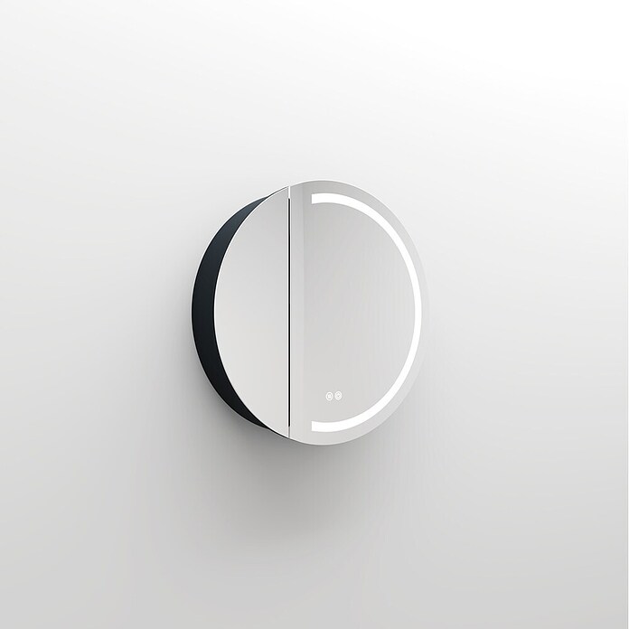 Disbain Armario con espejo LED Mali (Diámetro: 60 cm, Aluminio, Antracita) | BAUHAUS