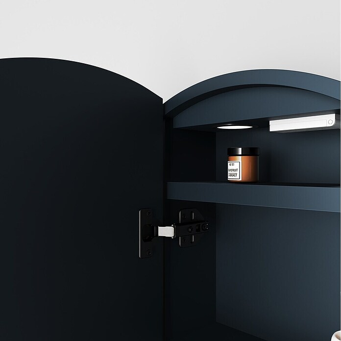 Disbain Armario con espejo LED Mali (Diámetro: 60 cm, Aluminio, Antracita) | BAUHAUS