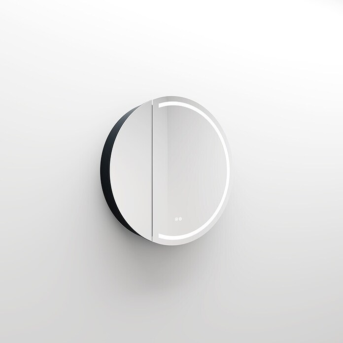 Disbain Armario con espejo LED Mali (Diámetro: 80 cm, Aluminio, Antracita) | BAUHAUS