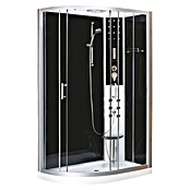 Sanotechnik Quickline Komplettdusche Vario (Rechts, 80 x 120 x 215 cm, Schwarz/Silbergrau)