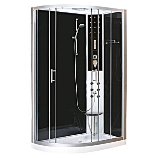 Sanotechnik Komplettdusche Vario (Rechts, 80 x 120 x 215 cm, Schwarz/Silbergrau)