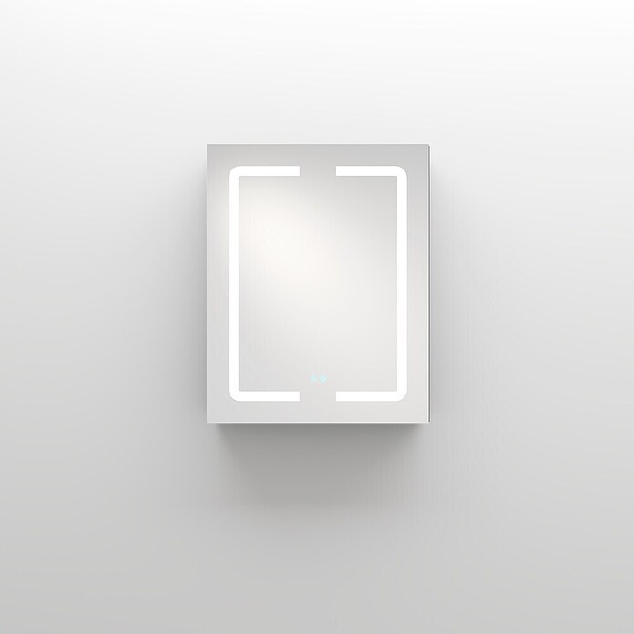 Disbain Armario con espejo LED Kenya (An x Al: 60 x 75 cm, Metal, Vidrio) | BAUHAUS