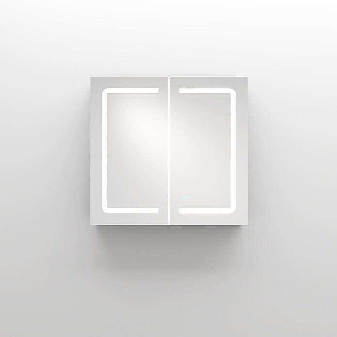 Disbain Armario con espejo LED Kenya (An x Al: 80 x 75 cm, Metal, Vidrio) | BAUHAUS