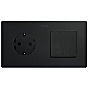 Simon 270 Enchufe con conmutador (Negro, Mate, x 2, Montaje en superficie, IP20) | BAUHAUS