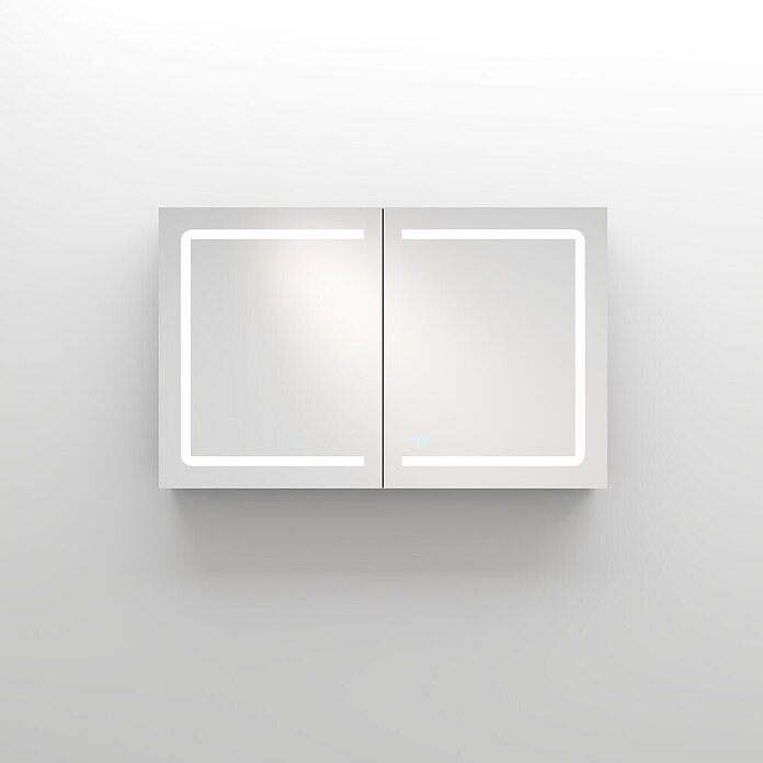 Disbain Armario con espejo LED Kenya (An x Al: 120 x 75 cm, Metal, Vidrio) | BAUHAUS