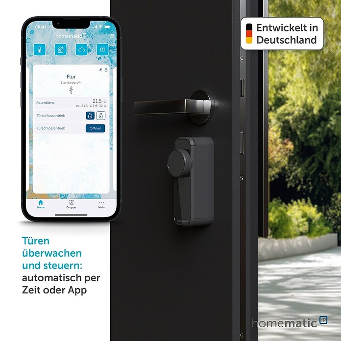 Smartes Türschloss HmIP-DLP-AS (Kunststoff, Anthrazit-Silber) | BAUHAUS