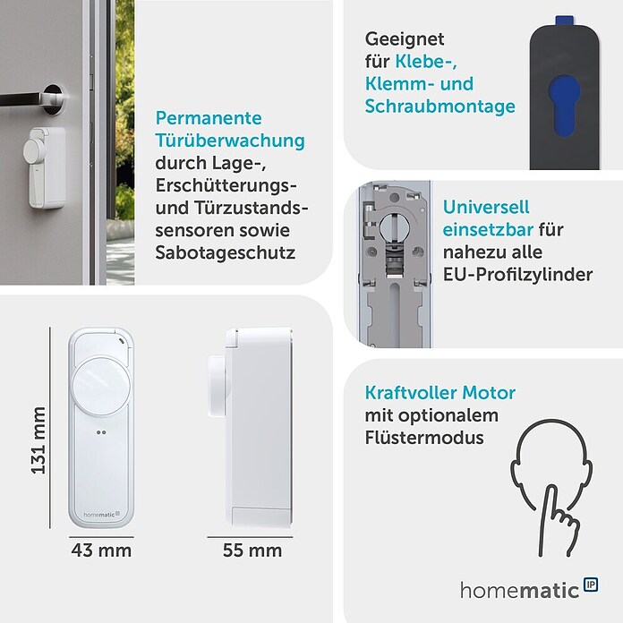 Smartes Türschloss HmIP-DLP (Kunststoff, Weiß) | BAUHAUS
