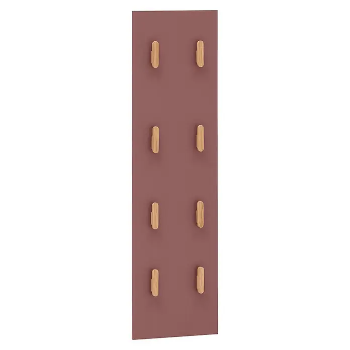 Schildmeyer Bjarne Garderobenpaneel - L x B x H: 2,6 x 30 x 110,6 cm, Mauve - Rechteckiger Organizer in Mauve mit acht natürlichen Holzstiften.
