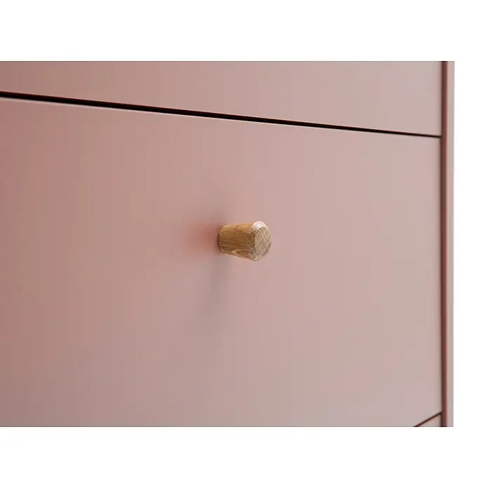 Schildmeyer Bjarne Schuhschrank - L x B x H: 19,5 x 59,8 x 131 cm, Apricot, Anzahl Fächer: 3 Stk. - Rosafarbenes Schubladenfront mit rundem Holzknauf.