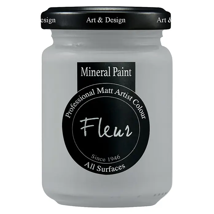 Fleur Pintura mineral - New York Loft, 130 ml, Mate - Bote blanco de pintura mineral Fleur con tapa negra. Color de artista mate profesional para todas las superficies.