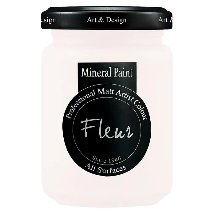 Fleur Pintura mineral - Sugar, 130 ml, Mate - Bote blanco de pintura mineral Fleur, color mate profesional para artistas para todas las superficies.