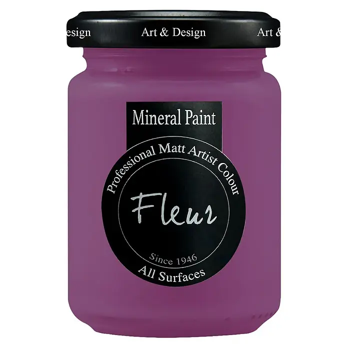 Fleur Pintura mineral - Crazy Horse, 130 ml, Mate - Bote de pintura mineral morada, color artista mate profesional para todas las superficies.
