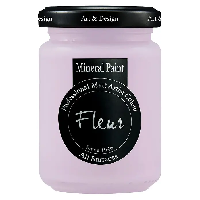 Fleur Pintura mineral - Sunrise Flirt, 130 ml, Mate - Tarro de pintura mineral mate de artista Fleur lila claro para todas las superficies.