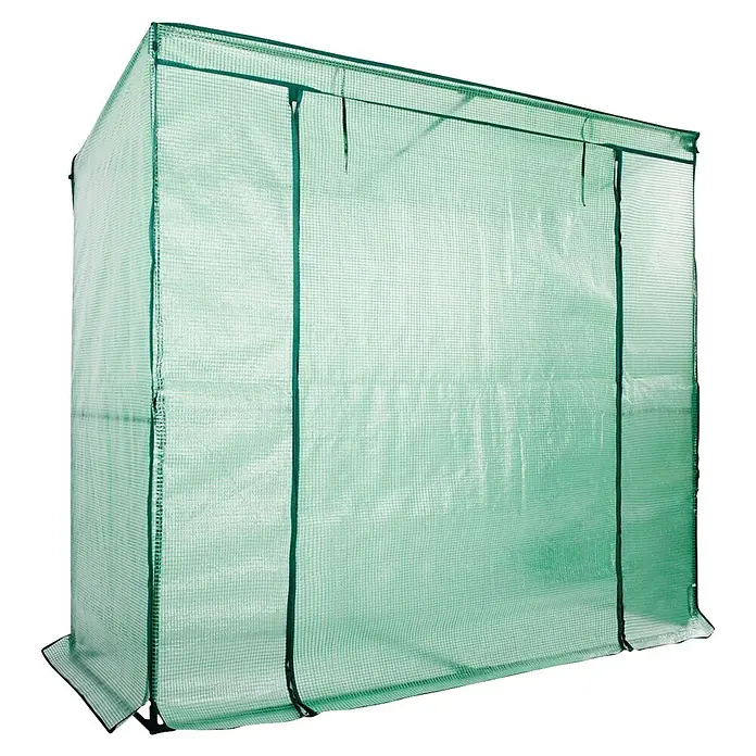Floordirekt Gewächshaus Botanika - Außenmaß inkl. Dachüberstand (B x T): 200 x 78 cm, Material Seitenwand: Kunststoff - Portables, transparentes grünes Foliengewächshaus mit Netzstruktur für Pflanzen.