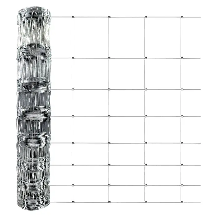 Floordirekt Maschendrahtzaun Wildzaun - 50 cm x 1 m, Grau - Gerollter silberner Drahtgeflechtzaun für Vieh oder Feldbegrenzungen.