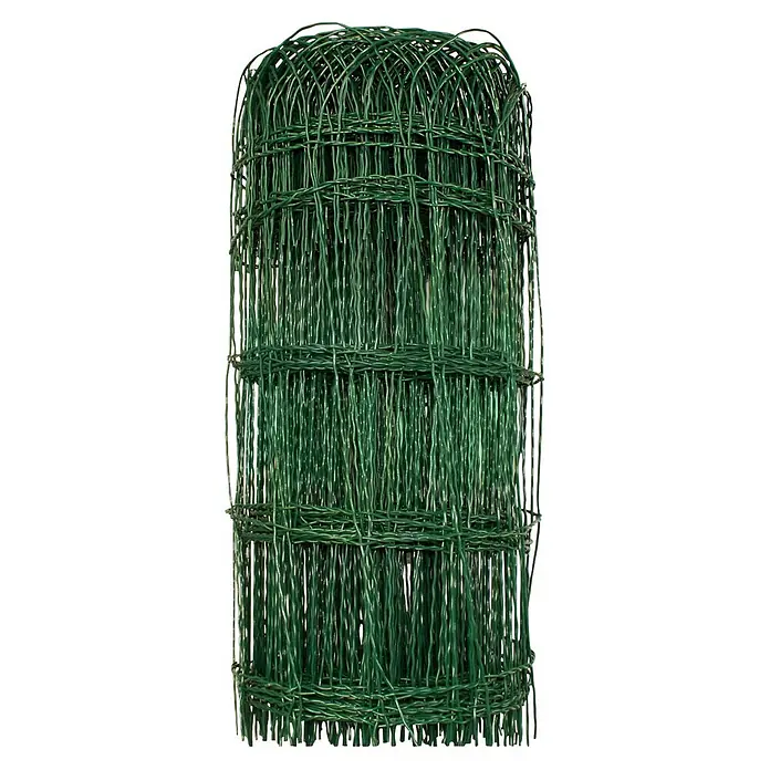 Floordirekt Maschendrahtzaun - 100 x 40 cm, Grün, Drahtstärke: 2,4 mm - 3 mm - Gerollter, grün ummantelter Gartendraht für Zäune oder Pflanzenstützen.