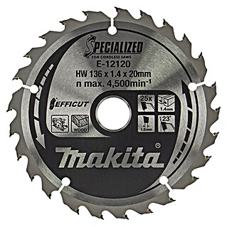 Makita Cirkelzaagblad E-12108 (136 mm, Boorgat: 20 mm, Aantal tanden: 25 st.)