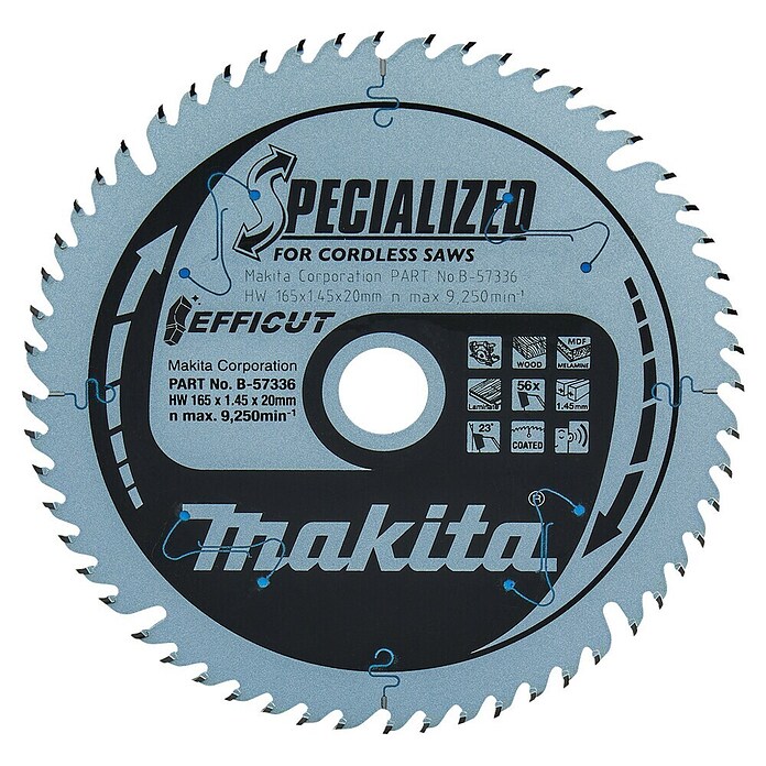 Makita Cirkelzaagblad B-57336 (165 mm, Boorgat: 20 mm, Aantal tanden: 56 st.) | BAUHAUS