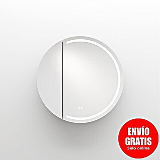 Disbain Armario con espejo LED Mali (Diámetro: 80 cm, Aluminio, Antracita)