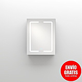 Disbain Armario con espejo LED Kenya (An x Al: 60 x 75 cm, Metal, Vidrio)