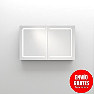 Disbain Armario con espejo LED Kenya (An x Al: 120 x 75 cm, Metal, Vidrio)