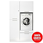Respekta Armario para lavadora Clara (L x An: 67,6 x 117,4 cm, Blanco, Con mueble para lavadora y armario alto) | BAUHAUS